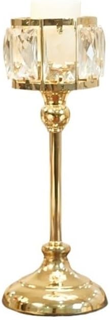 Candleholders Simple Iron Glass Candlestick Modern Table Decoration Ornaments Candle Holder(Gold,Medium)