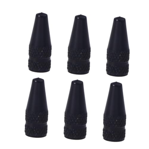 6 Pcs Tapones de Válvula Aluminio Negro miniatura 1