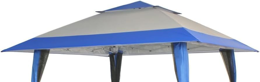 Crown SHADES13x13 Gazebo Outdoor Canopy Replacement Canopy Top Cover,Blue & Grey