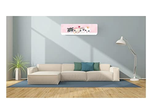 Image of DARSHANAM WORLD Beatiful Designer Ac Cover |Cutest Printed Air Conditioning Dust Cover For Indoor & All Type AC Split Covers |Colorfull Folding Designer Ac Cover (Cute Pink Cats 1 Ton)