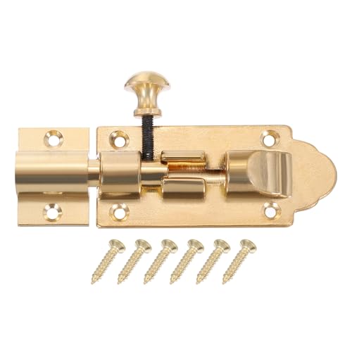 uxcell Pernos de bastón de 7,6 cm para puerta, pestillo de perno de barril grueso para valla de madera, puerta de metal, puerta de sujeción al suelo, actualización de latón