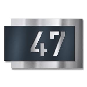 Metzler HS-Elbars-AN Hausnummernschild Edelstahl Anthrazit