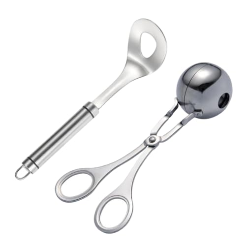 BEBEMOKO Stainless Steel Meatball Maker Tool Clip Spoon Easy to Use for Home Kitchen