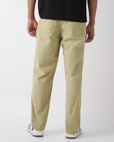 Image of Bewakoof Men's 100% Cotton Solid Regular Fit Pant | Pant for man | Chinos pants for men | Men trousers | Casual Pants for Men | Trousers for man | Men's Regular Casual Pants | Cotton Pant for Men | Everyday Casual | Utility Streetwear | Lightweight & Flexible