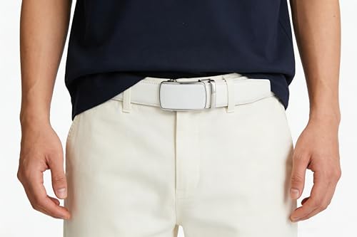 Image of Lingli Men's Belt,Ratchet Dress Belt with Automatic Buckle Brown /Black-Trim to Fit-35mm wide