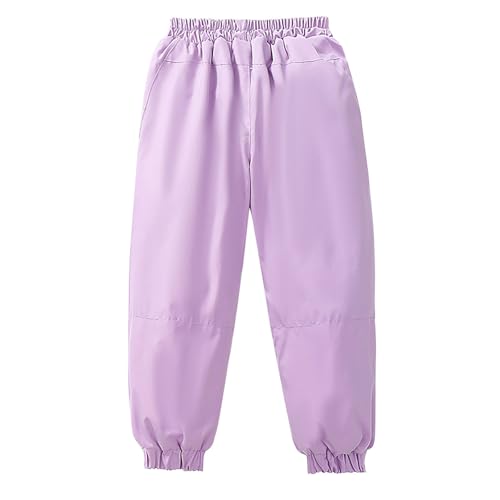 Boys Cargo Pants Casual Solid Color Elastic Waist Trousers Soft Comfy Lounge Warm Outdoor Winter Sweatpants 4-15Y3