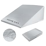 Ultra Soft Bed Wedge Pillow Cover-Super Soft Fleece Pillowcase with Zipper Design, Removable & Machine Washable Pillowcase (Light Grey-Satin)