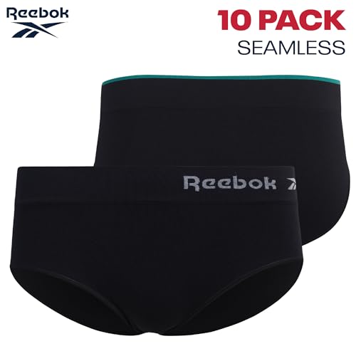 Image of Reebok Womens Hipster Panties Underwear, Stretch Tag-Free Waistband 10 Pack