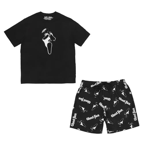 Bioworld Ghostface Mens T-Shirt And Shorts Sleepwear Set -Medium