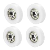 HABVPU 4 Stück Riemenscheibe 5x22x7mm U-Nut Umlenkrolle, Nylon Führungsrad Rollenrad für Schiebetüren, Fenster, Badezimmer und Schränke, Verschleißfeste Laufrollen mit Gleitlager
