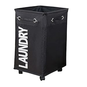 Vuile kleding Wasmand Opvouwbare opbergmand met wiel for kantoor Waterdichte Oxford Badkamer Wasserij Hempel (Color…