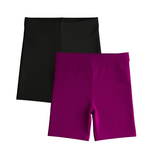 Image of Girls Tights & Short for Girl Kid in Solid Colours | Soft Stretchable Fabric - Ideal for Sports, Yoga - Pack of 2