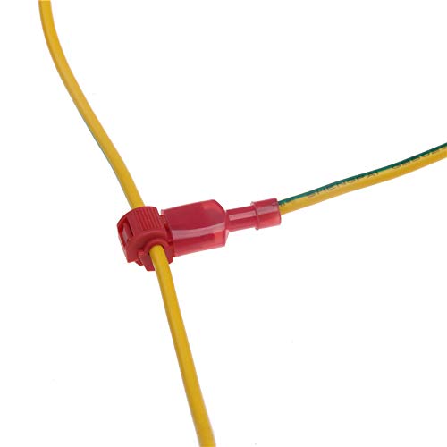100 terminales de crimpado aislados en T rojos/macho, 0,5-1,5 mm2, conectores de terminal de cable de empalme rápido, combo de 22-18 AWG