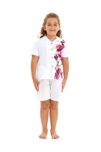 Matchable Hawaiian Luau Father Son Men Aloha Shirt or Boy Aloha Shirt in Watercolor Orchid3