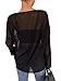 GORGLITTER Women's Mesh Long Sleeve Tops See Through Sheer Boat Neck T Shirts Sexy Concert Outfits Black Medium