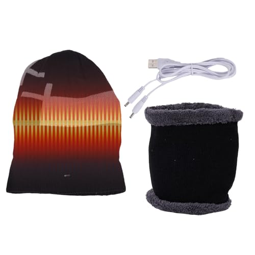 Chapéu de inverno, chapéu quente elétrico aquecido, cachecol de pescoço macio e chapéus de aquecimen