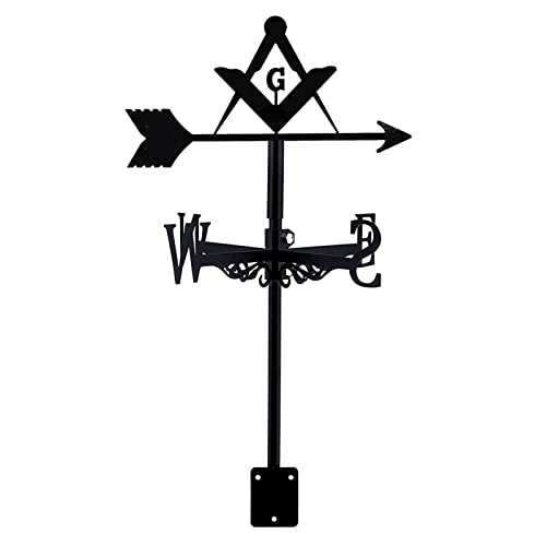YDHNB Veleta de Viento Metal Indicadores de Dirección del Viento, G Veleta Meteorológica Diseño Hueco Tallado in Acero Inoxidable para Jardín Patio Trasero Color Negro Cover
