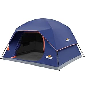 Beesky 4 Person Camping Tents Waterproof Easy Set Up Large Family Dome Tent with Removable Top Rain-Fly Large Mesh…