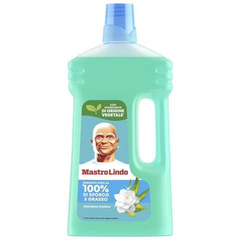 Mastro Lindo Lessive sols, liquide polyvalent, 1 paquet (930 ml), parfum de fraîcheur florale, fraîcheur et brillance, élimine jusqu'à 100 % de saleté et de graisse