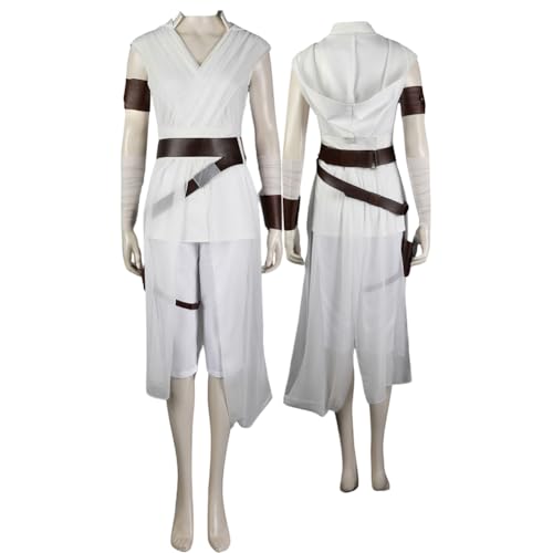QZhenYBao Womens Rey Costume Adult Knight Skywalker Cosplay Suits Deluxe Tops Pants Outfit Full Set with Belt for Halloween