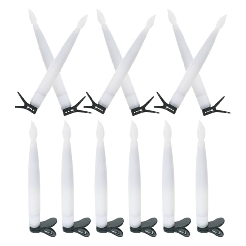 BESPORTBLE Lot de 12 Bougies Led pour Sapin de Noël, Blanc Chaud, à Clipser, avec Fil de Pêche de 20 M, Idéales pour Les Décorations de Noël Et D'halloween, Réutilisables, en Plastique, 16 Cm