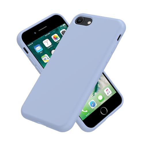Image of iPhone SE /8 /7 Case Silicone,Soft Microfiber Lining(Blue Gray)