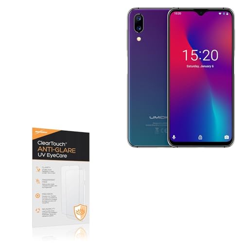 BoxWave Screen Protector Compatible With Umidigi One - ClearTouch Anti-Glare Anti-UV EyeCare (2-Pack), Filters out Harmful Blue Light Reduce Fatigue
