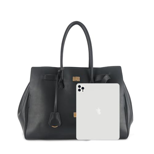 Image of Genuine Leather Cowhide Top Handle Bag, Luxury Slouchy Design for Women and Men, Work Commuter Fashion