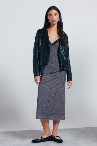 Chaqueta biker fitted para mujer Springfield con bolsillos y forro con solapas 2