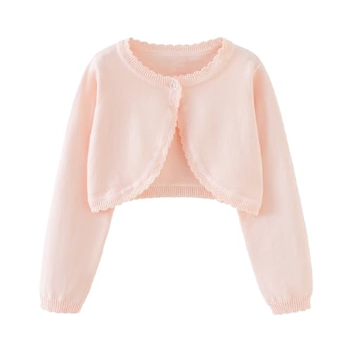 Image of Girls Cardigan Sweater Toddler Long Sleeve One Button Bolero Shrug