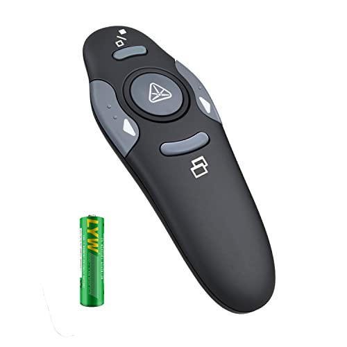 Presentation Clicker Pointer,2.4GHz Wireless Presenter Remote Presenter Clicker for Slideshow PowerPoint Presentation Pointer for Mac, Keynote, Computer, Laptop (Battery Included)