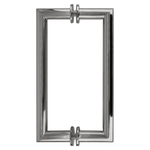 Image of C.R. Laurence CRL Polished Chrome 8 inch MT Series Round Tubing Mitered Corner Back-to-Back Pull Handle