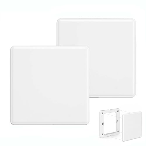 Tapa Ciega Enchufe Pared y Cubierta Oculta, Pack de 2 Cubre Enchufes ABS 86x86mm con Tornillos para Furgoneta Camper, Autocaravana, Renovación y Seguridad Infantil, Blanco