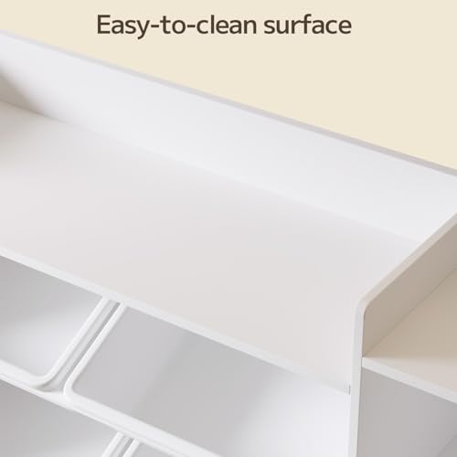 Blishom Estantería Infantil Montessori, Mueble para Guardar Juguetes, con 8 Compartimentos Extraíbles, Organizador de Juguetes, para Sala de Juegos, Guardería, Dormitorio, 140 x 30 x 90 cm, Blanco - imagen 7