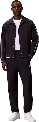 Calvin Klein Herren Jogginghose Terry Monogram mit Gesäßtasche, Blau (Dark Sapphire), XL – Ansicht 5