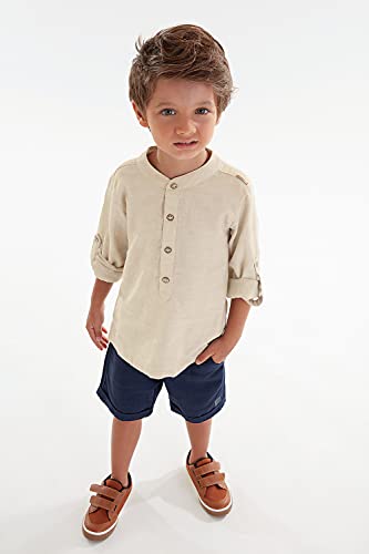 Bata Infantil Manga Longa, Up Baby, Meninos, Creme, 10