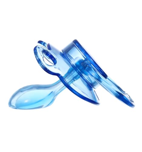 Image of Landofgenie Large Shield Adult Size Pacifiers Bear Shape Transparent Design Pacifier Blue