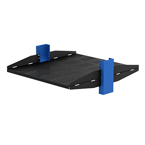 RackSolutions 2U 2Post Heavy Duty Center Mount Vented Shelf – 300lb Capacity for Server Racks