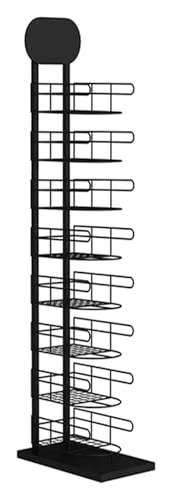 Vendors Store - Soporte de exhibición para sombreros de 10 niveles, soportes de exhibición de venta al por menor, soporte de metal independiente para gorras de béisbol, cascos, zapatos, color negro,