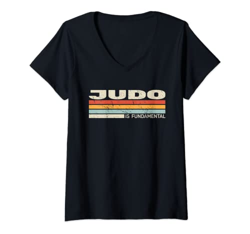 Donna Judo è fondamentale judoka vintage judo judoista per ragazzi Maglietta con Collo a V