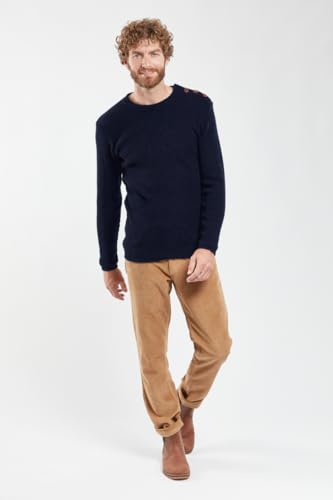 Pull marin Armor Lux homme laine héritage : pull chaud hiver uni coupe over