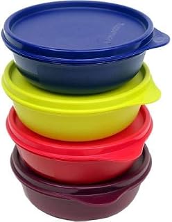 Tupperware Plastic Container Set - 300 ml, 4 Pieces, Multicolored