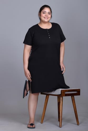 Image of In Love Women's Cotton Plus Size Nighty Chemise | Easy cotton chemise for nightwear and lounge comfort