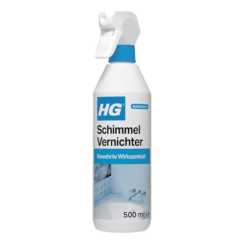 HG Schimmelentferner Spray 500 ml – Starker Reiniger gegen Schwarzschimmel & Flecken auf Wänden, Fliesen, Fugen, Silikon & Decken