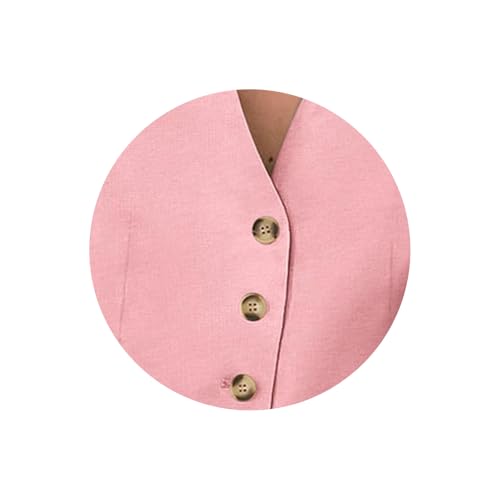 Womens Vest Sets 2 Piece Outfits Summer V Neck Button Down Sleeveless Blazer Wide Leg Shorts Outfit Casual Tracksuit3