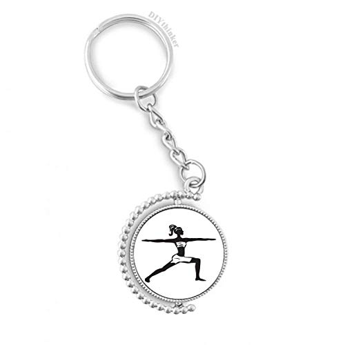 Porte-clés yoga fille gardez sport en bonne santé anneau rotatif multicolore