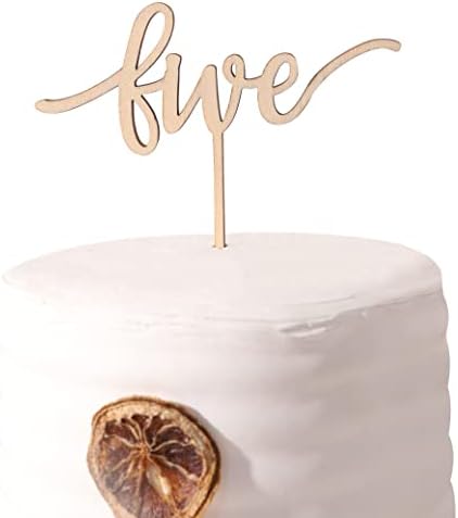 Wood Cake Toppers Five Year Sign - Birthday Cake Topper Decorations, Rustic Wood, Smash Cake Topper, birthday cake for photo booth props, cake decorating supplies, Five Anniversary