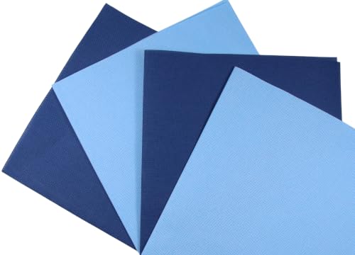 Image of KCS 4 /6 pc of 12 inch x 18 inch 18 Count Cotton Aida Cloth Cross Stitch Fabric (4 pc, Light Blue+Jeans Blue)