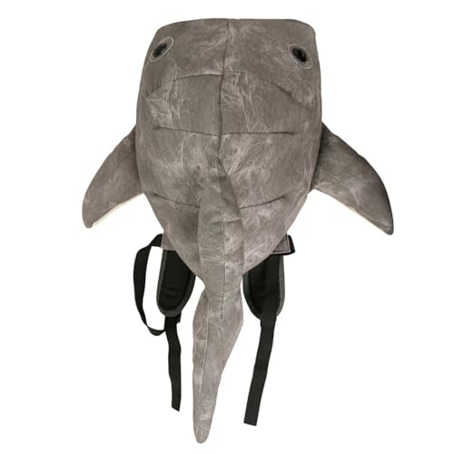 BlingKicks Large Capacity Whale Shark Backpack Cute Street Fashion Bag for Adults Ita bag (Light grey) 1