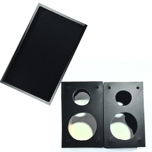 Image of Professional 4-Inch Speaker Cabinet Box, Black Empty Enclosure with Dual Circular Cutouts, Surround Sound System Cabinet (Pack of 2)
